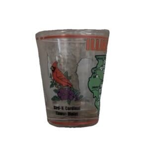 Unbranded Illinois Souvenir Green Shot Glass Vintage Collectible Barware
